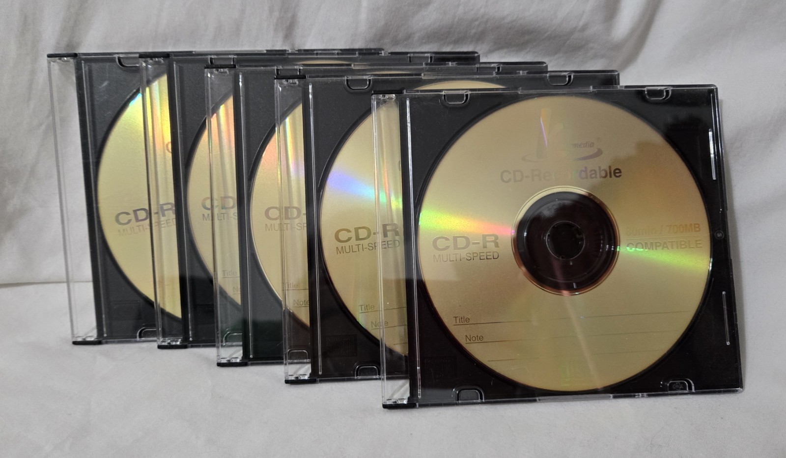 Lot of 5 Blank K Hypermedia CD-R Discs Multi-Speed 80min/700MB 5 Jewel Cases