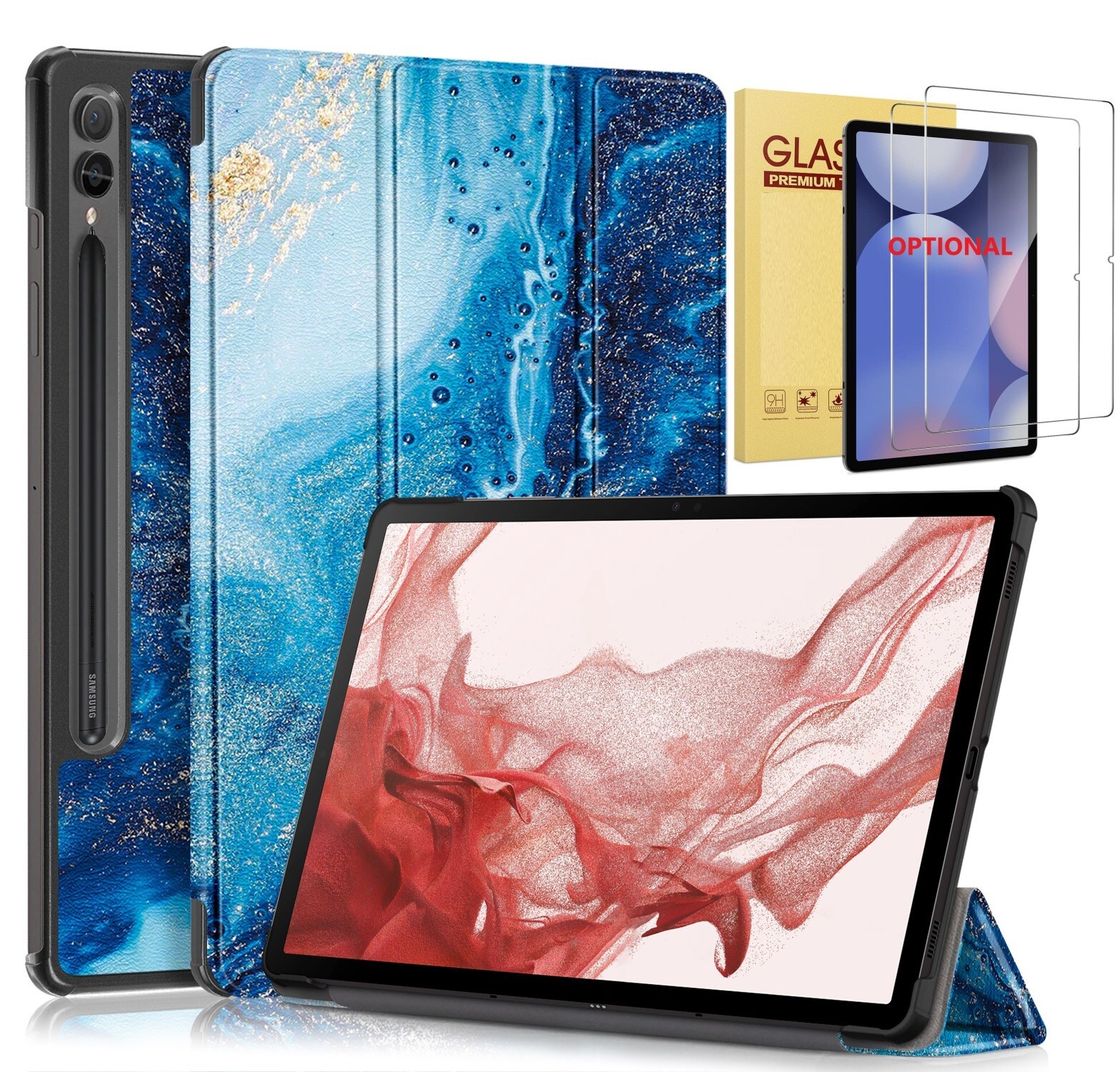 For Samsung Galaxy Tab S10+/S9 FE+/S9 Plus Tablet Case 12.4" Smart Leather Cover