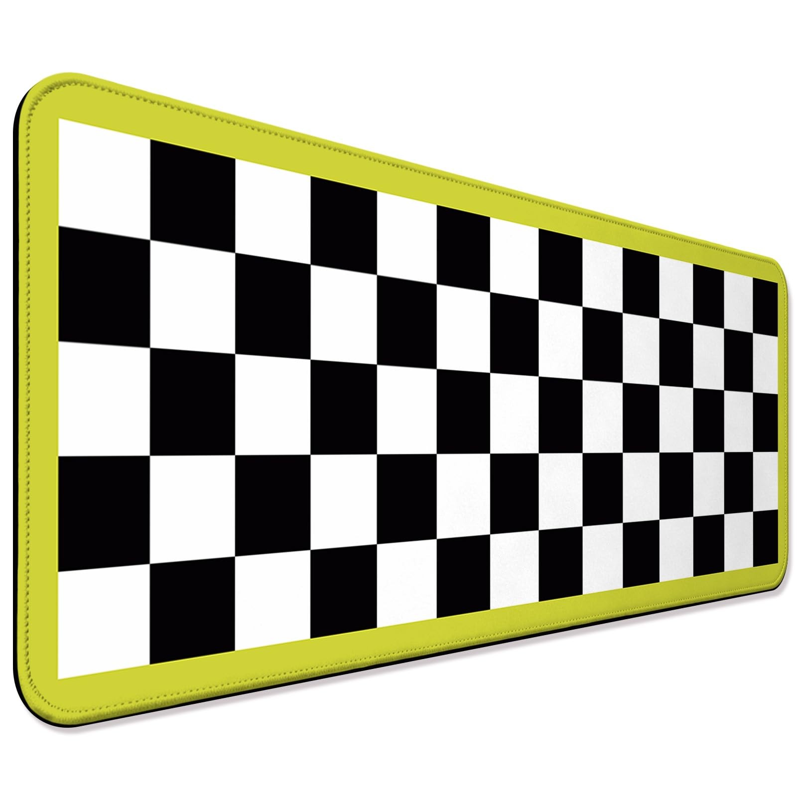 Retro Checkered Gaming Desk Mat Extended Mouse Pad Black White For Office