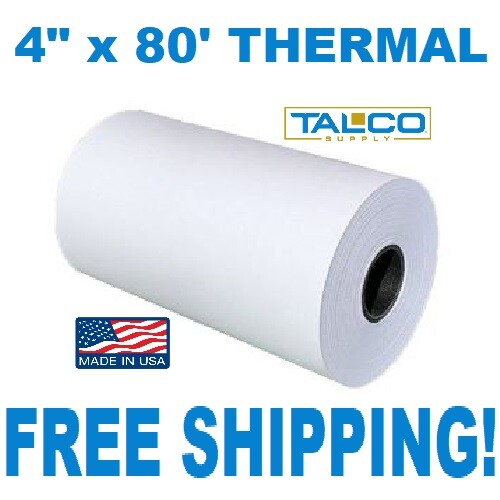 (36) 4" x 80' HWT THERMAL PAPER ROLLS FOR HANDHELD PRINTERS ~FREE SHIPPING~