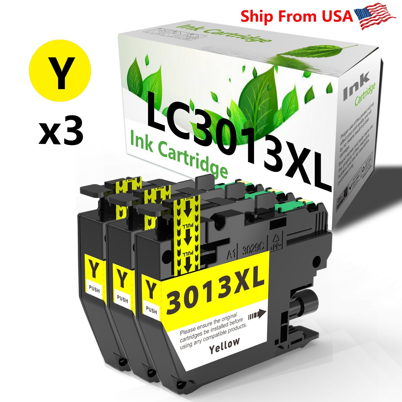 3P Compatible Brother LC3013 Yellow Ink Cartridge LC3013XL for MFC-J491DW J497DW