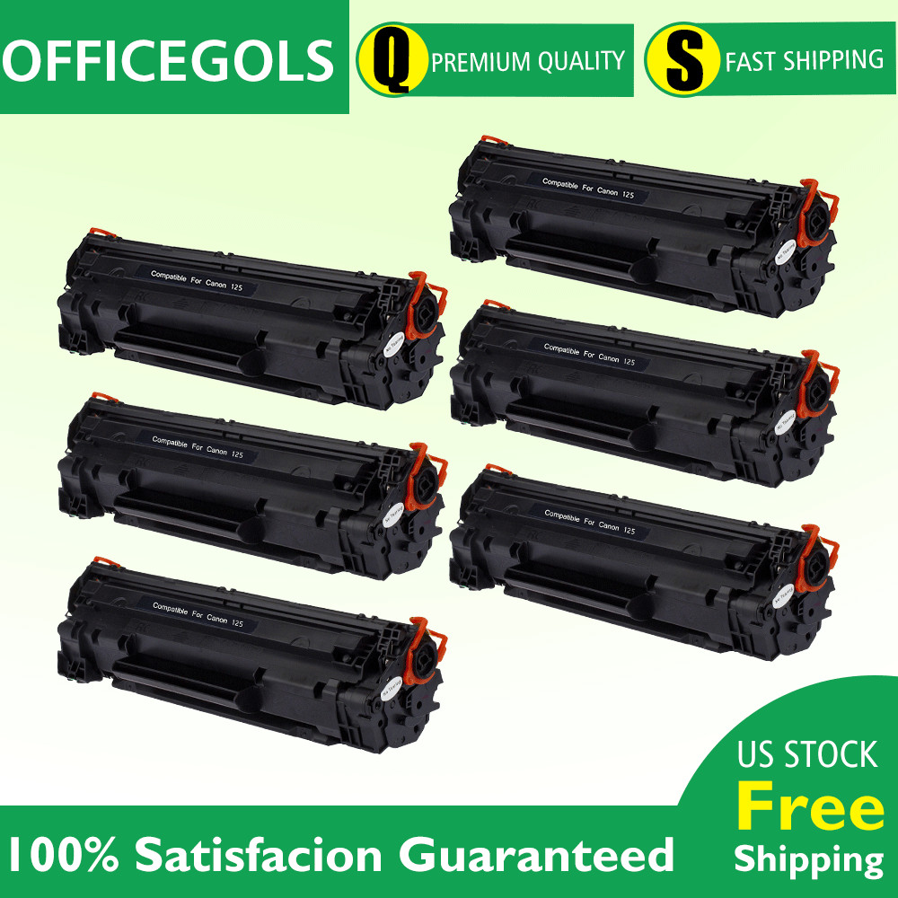 6-Pk/Pack CRG-125 Toner Cartridge for Canon ImageClass LBP6000 LBP6030w MF3010
