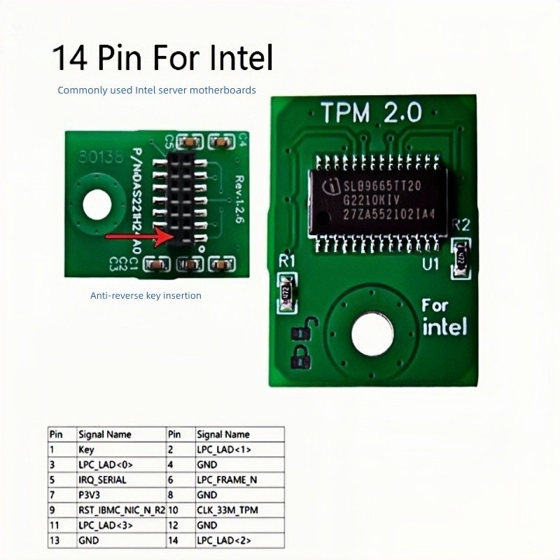 1PCS BRAND NEW 14 Pin For Intel AXXTPME6/7 TPM2.0 Module Fast Delivery