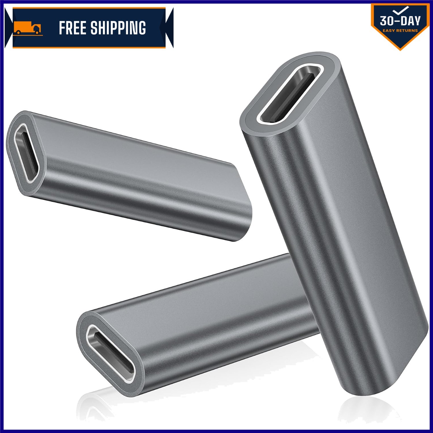 USB C Female to Female 3-Pack Adapter | 100W PD Fast Charging & Data Transfer