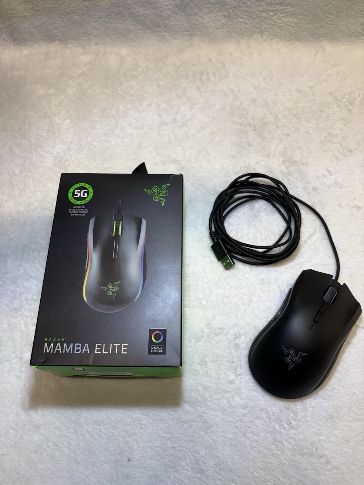 Razer Mamba Elite Wired USB Gaming Mouse Optical 16000 DPI 7-Button Black
