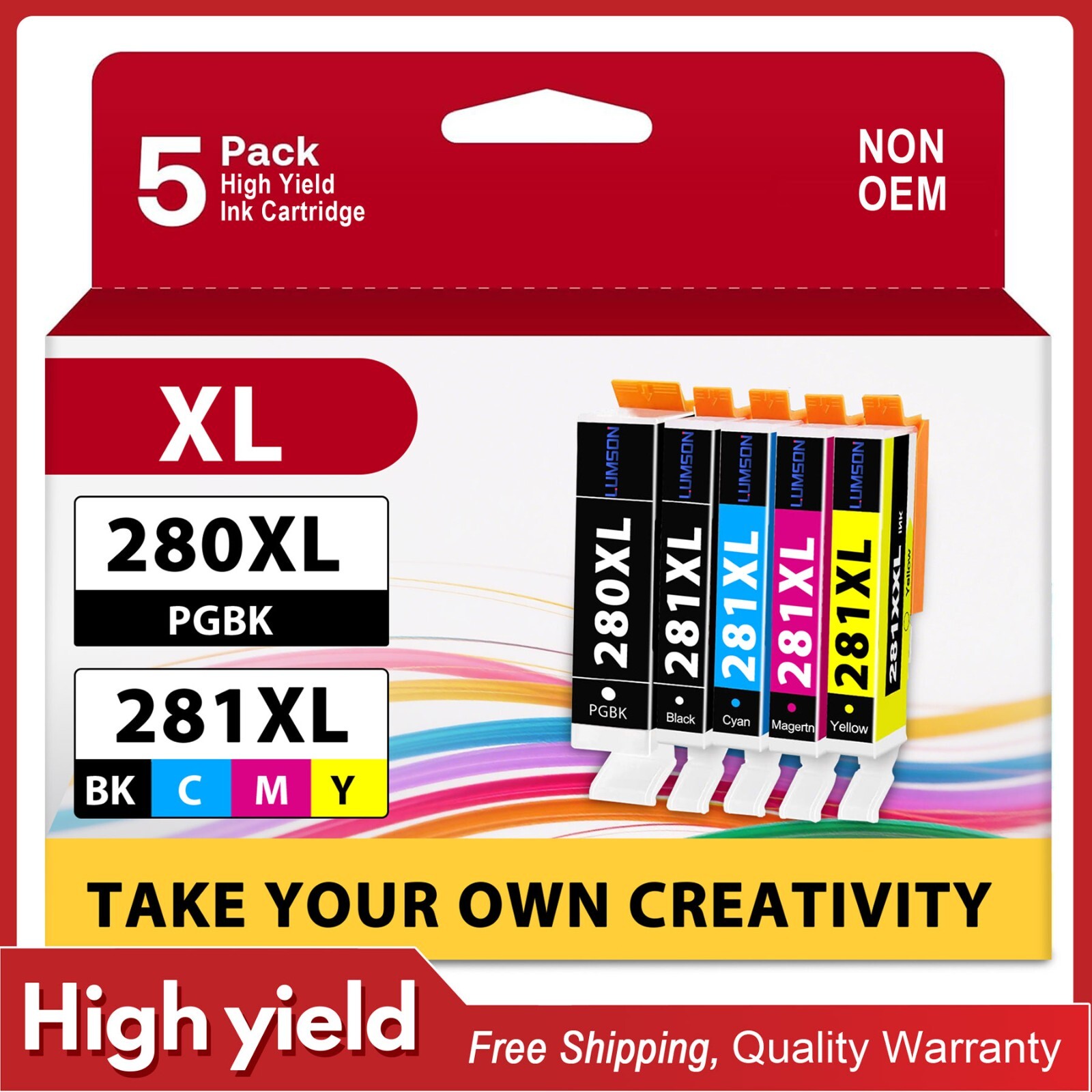 PGI-280XL/CLI-281XL Ink for Canon PIXMA TS6220 TS6300 TS6320 TS8120 TS8100 