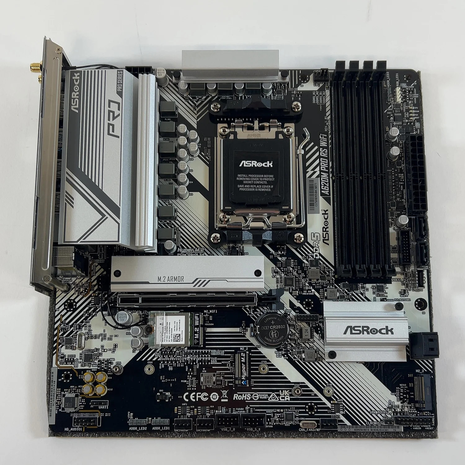 AsRock A620M PRO RS WIFI AM5 microATX AMD DDR5 Motherboard