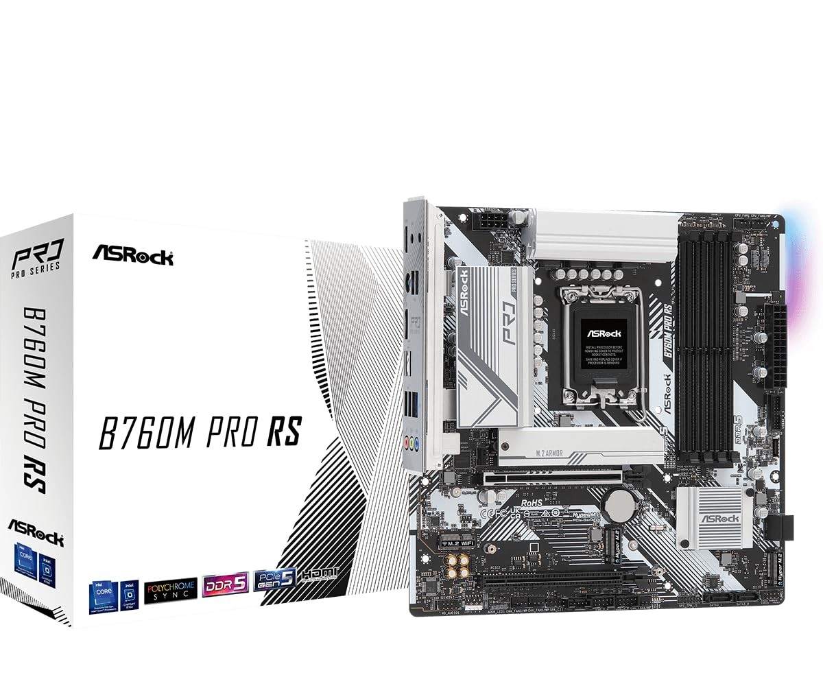 Micro ATX Motherboard LGA1700 DDR5 7200MHz HDMI DisplayPort for Intel CPUs