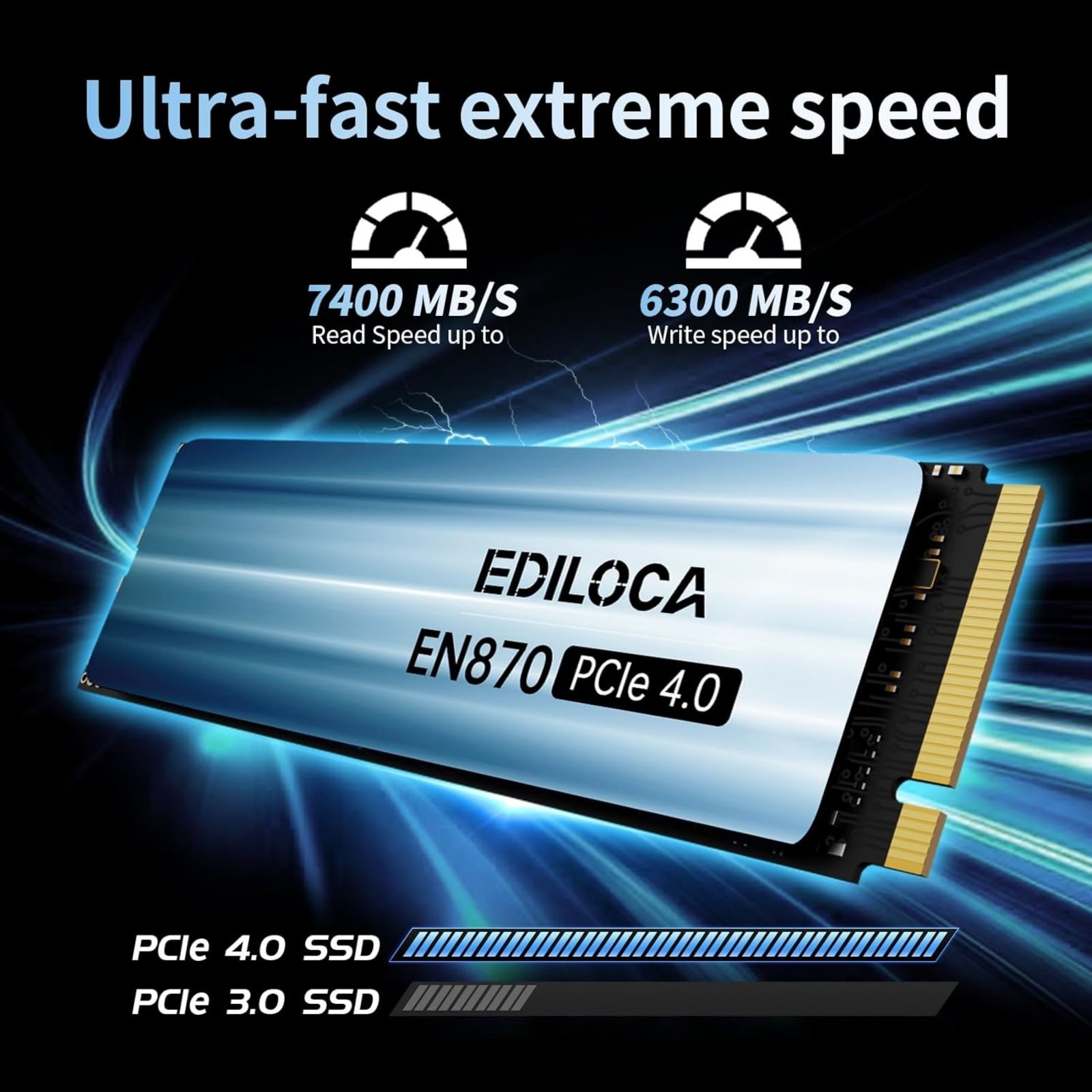Ediloca EN870 M.2 SSD PCIe 4.0 NVMe SSD Solid State Drive For PS5 PC LOT