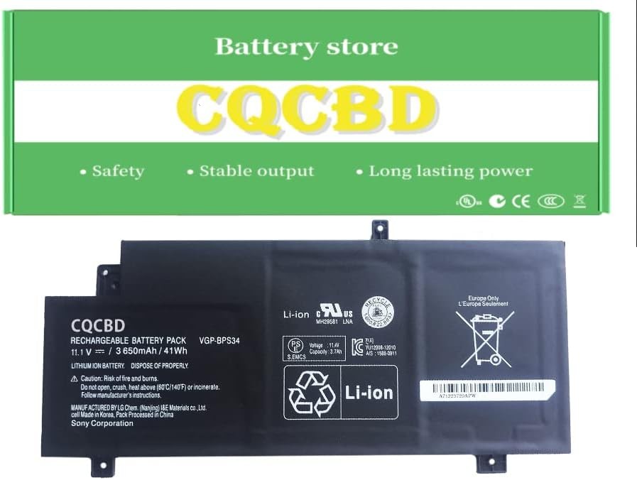 VGP BPS34 Compatible Battery Replacement for Vaio SVF15A17CLB SVF15AC1QL SVF14A