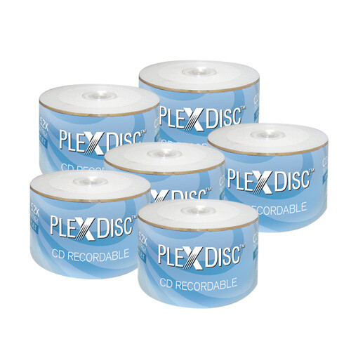 300 PC PlexDisc 52X 700 MB 80 MIN CD-R Logo Top Blank Disc Media 631-800