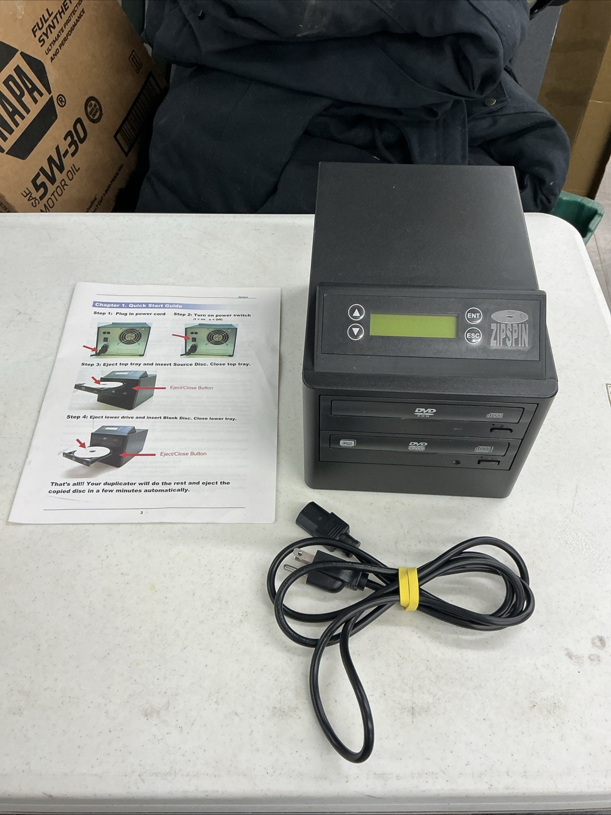 ZipSpin D121-L CD DVD R/RW Disc Duplicator Copier Recorder Burner System - Works