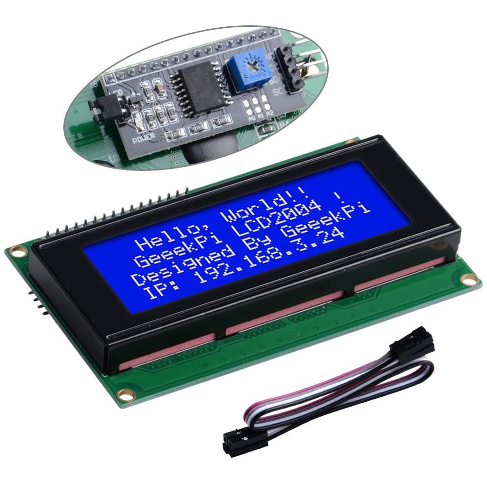 IIC I2C TWI Serial LCD 2004 20x4 Display Module with I2C Interface Adapter Bl...