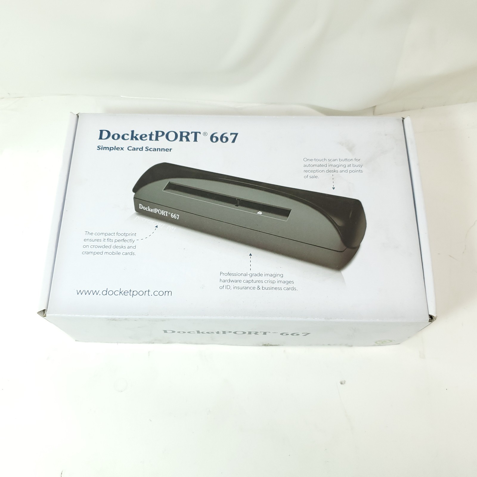 DocketPORT DP667 USB Simplex Card Scanner 600 DPI w/ DocketScan Pre-owned