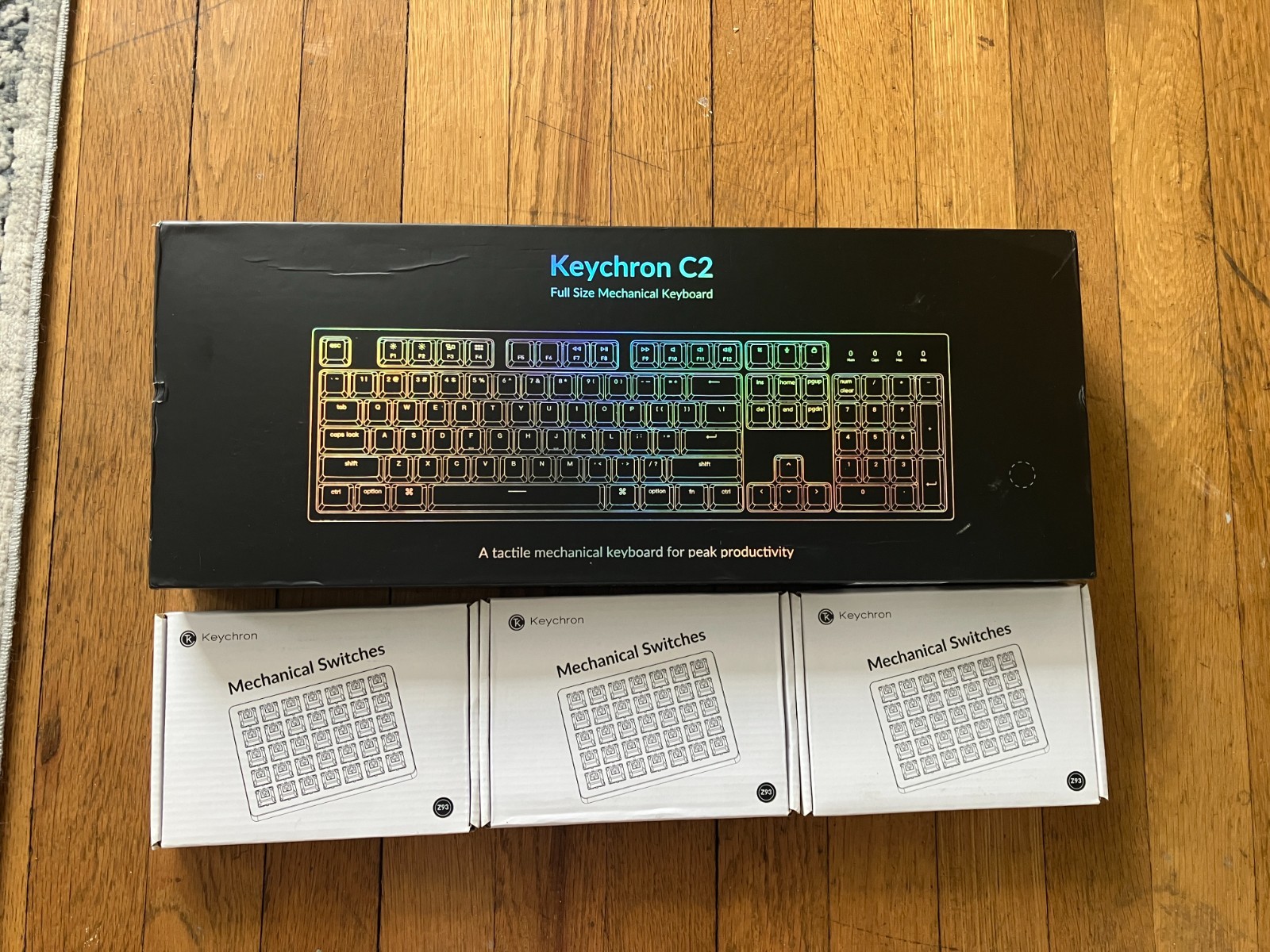 Keychron C2 Wired Mechanical Keyboard Full Size Extra Switches - Blue and Brown