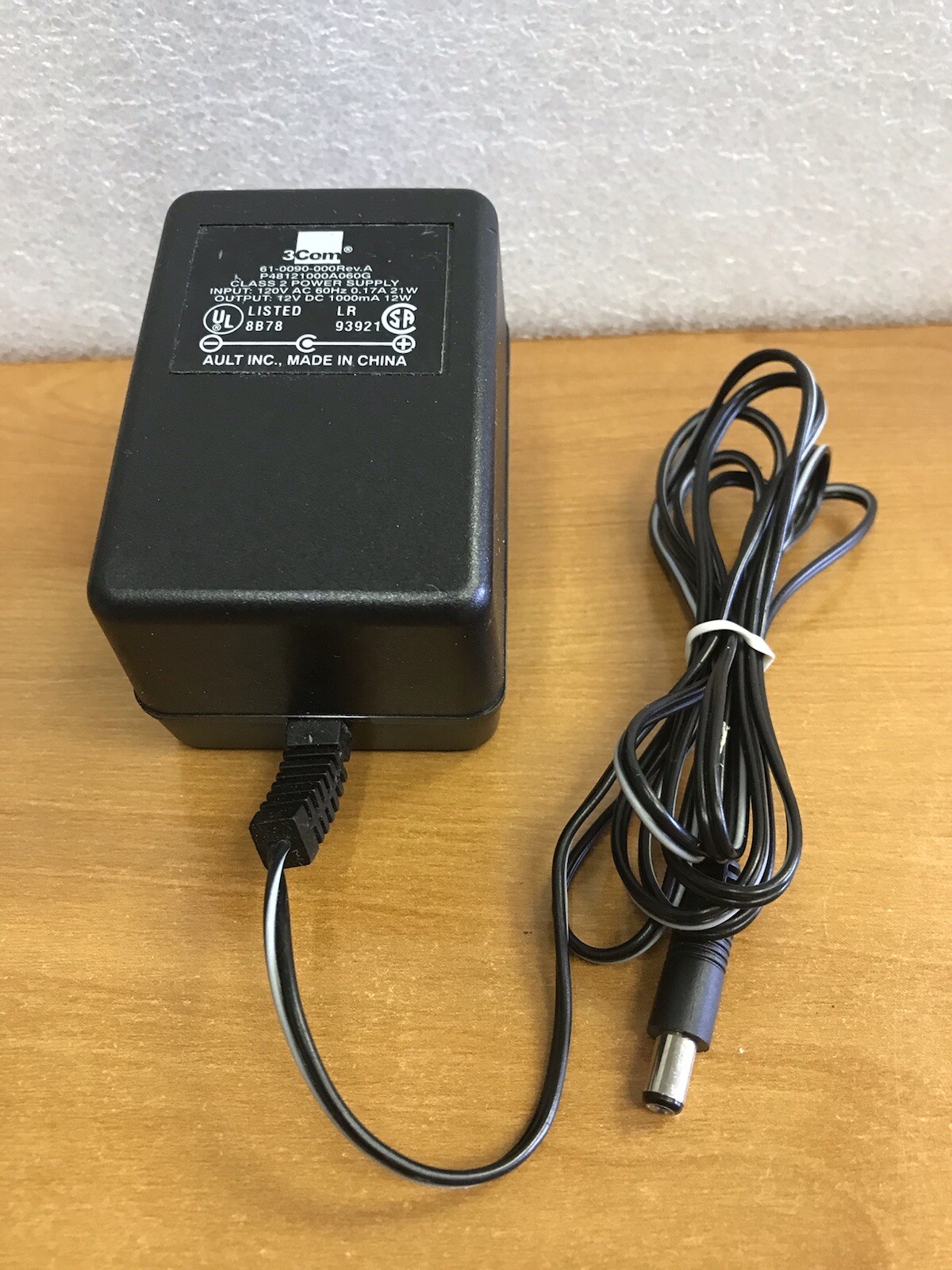 Genuine 3Com 61-0090-000 Rev.A AC DC Power Adapter 12V 1A 21W P48121000A060G