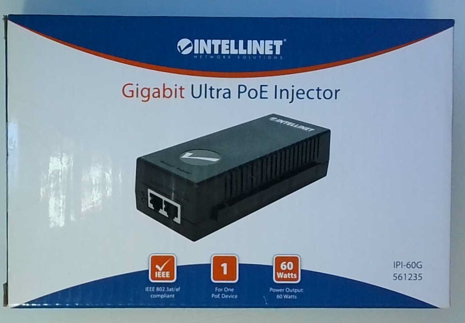 Intellinet IPI-60G 561235 Gigabit Ultra PoE Injector Single Port