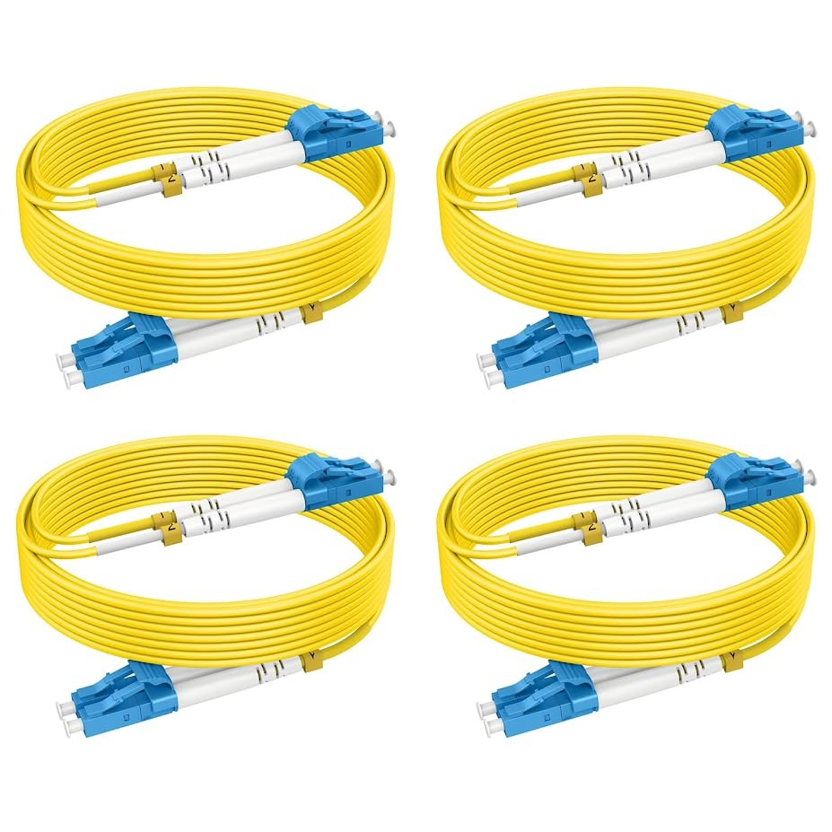 4 PCS Single Mode Fiber LC to LC Patch Cable 10G Duplex 9/125m 2.0mm 6ft/2m
