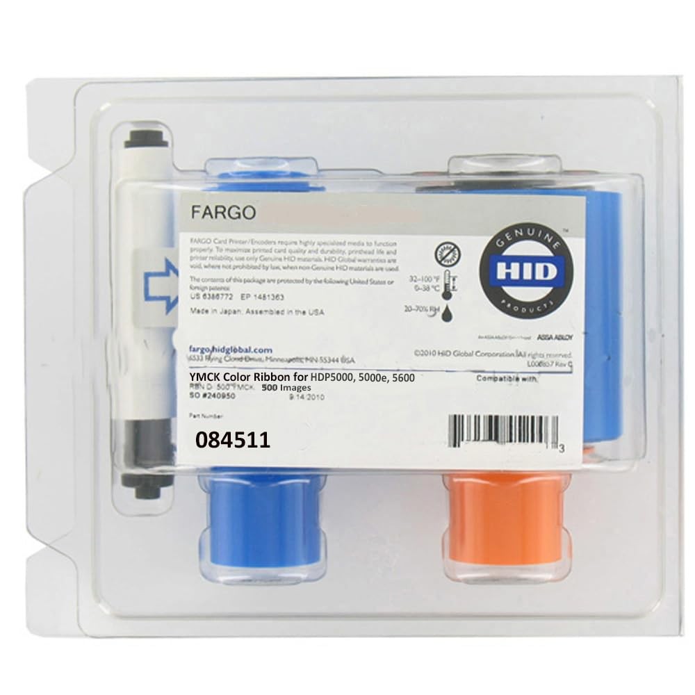 Genuine Fargo 84511 YMCK Color Ribbon for HDP5000 Printer Replaces 84051