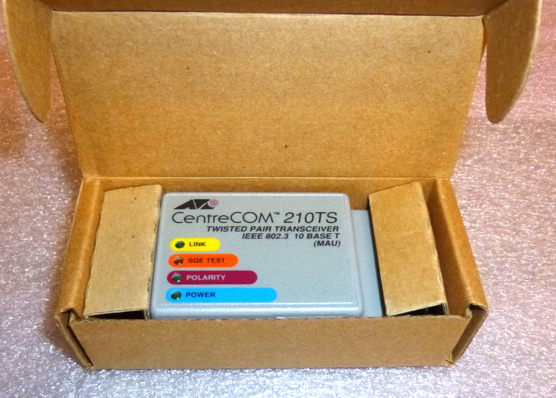 Allied Telesis CentreCOM AT-210TS AUI RJ-45 Ethernet Transceiver NEW in BOX