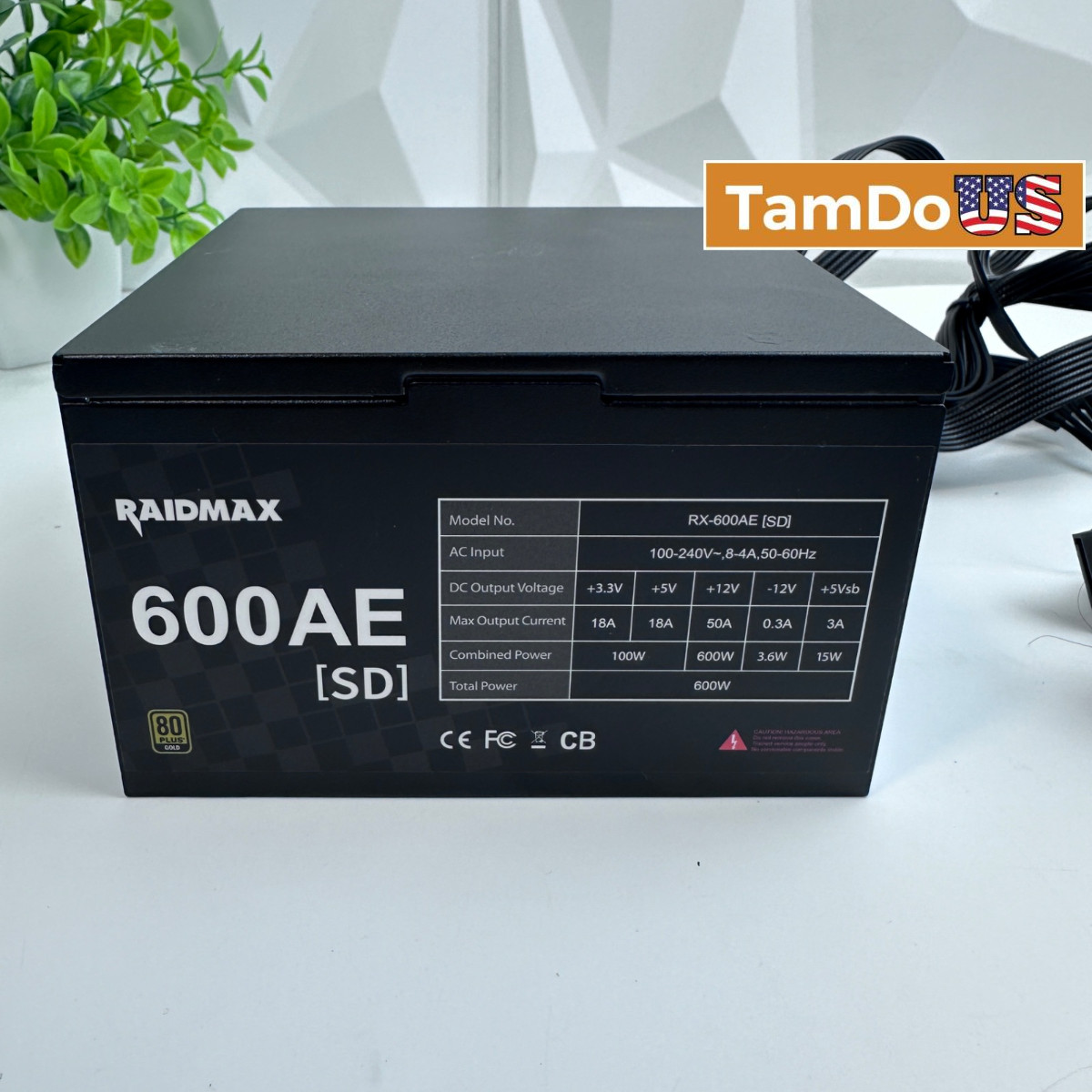 Raidmax RX-600AE-SD 600W ATX Power Supply 80 PLUS Gold Certified Non-Modular
