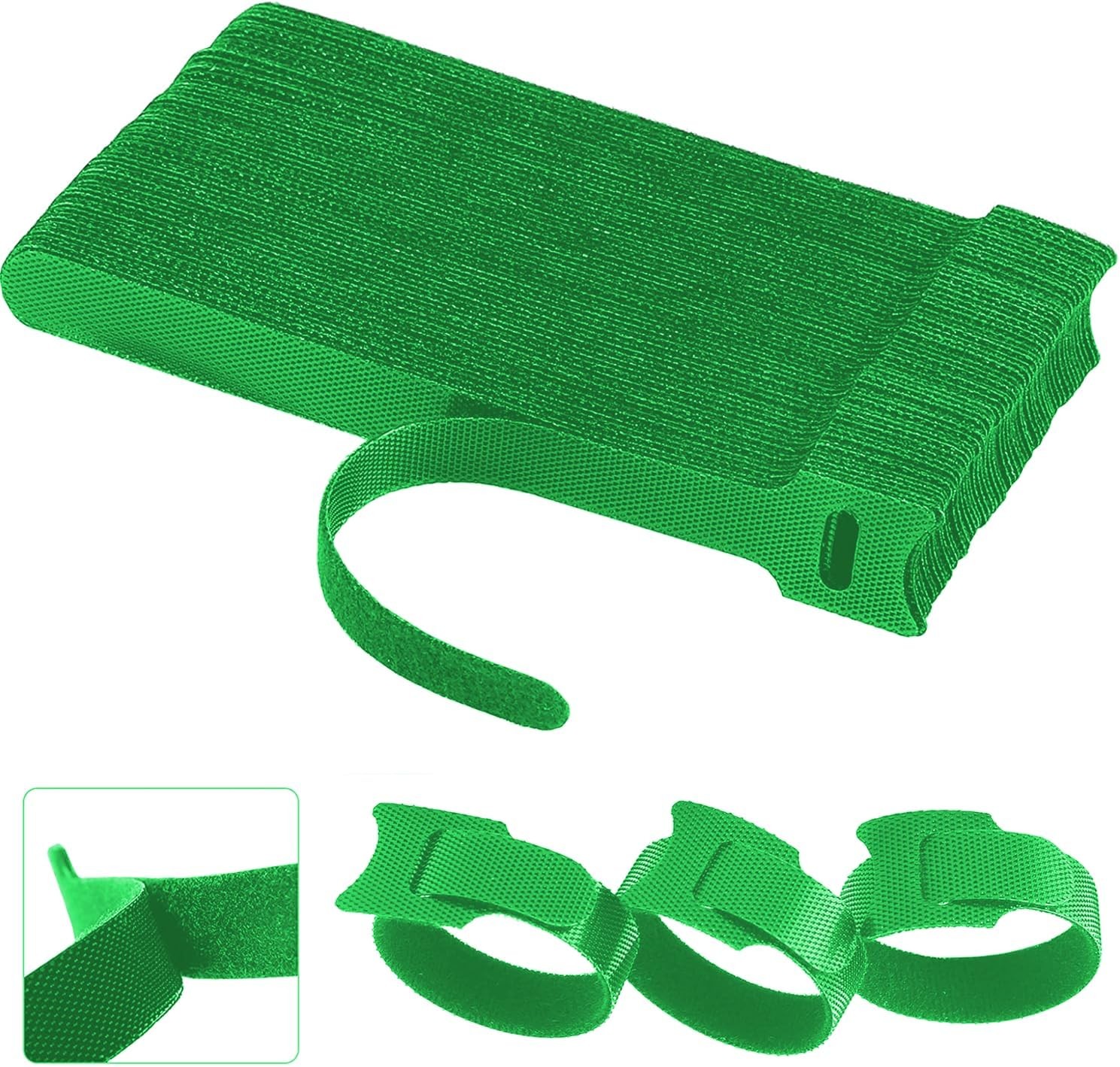 Plant Ties Green 6 Inch Reusable Hook Loop Cable Straps 60 Pack Garden Support