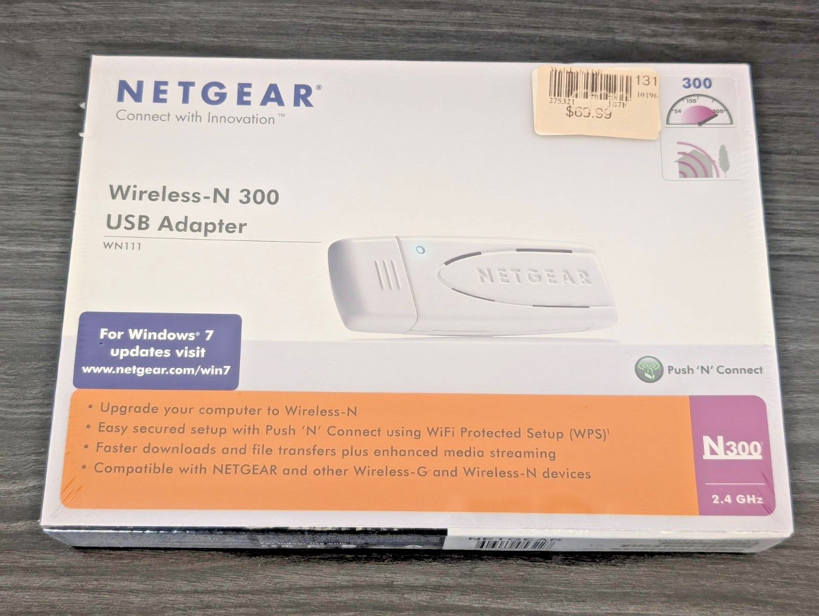 NEW - NetGear Wireless-N300 USB WiFi Adapter Model WN111 (300Mbps) B,G,N USB 2.0