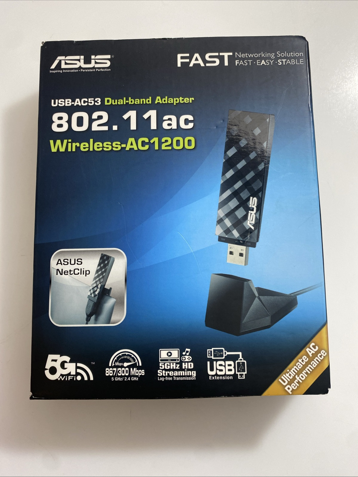 NEW ASUS Dual Band Wireless Adapter & Extension 802.11ac USB-AC53 AC1200 zacu