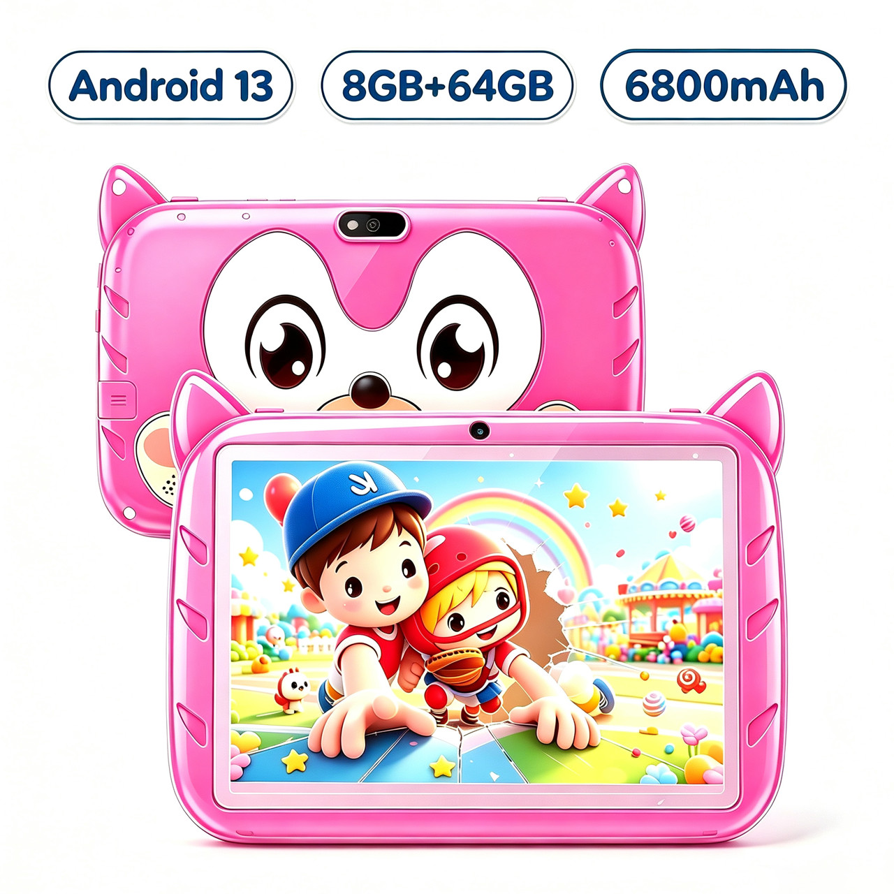Tablet for Kids 7in Android 13 8GB RAM 64GB ROM Educational Learning WiFiTablet