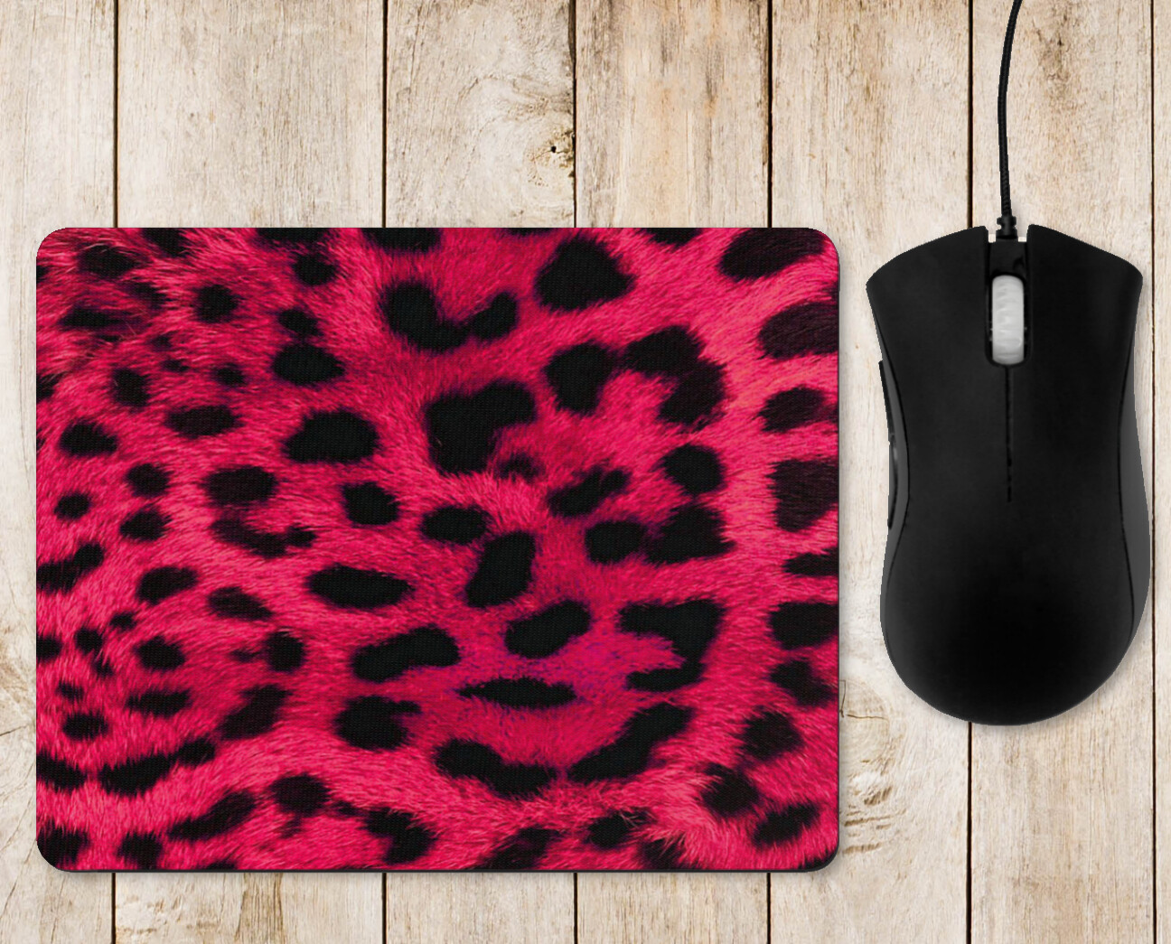 Hot Pink Leopard Print Mouse Pad