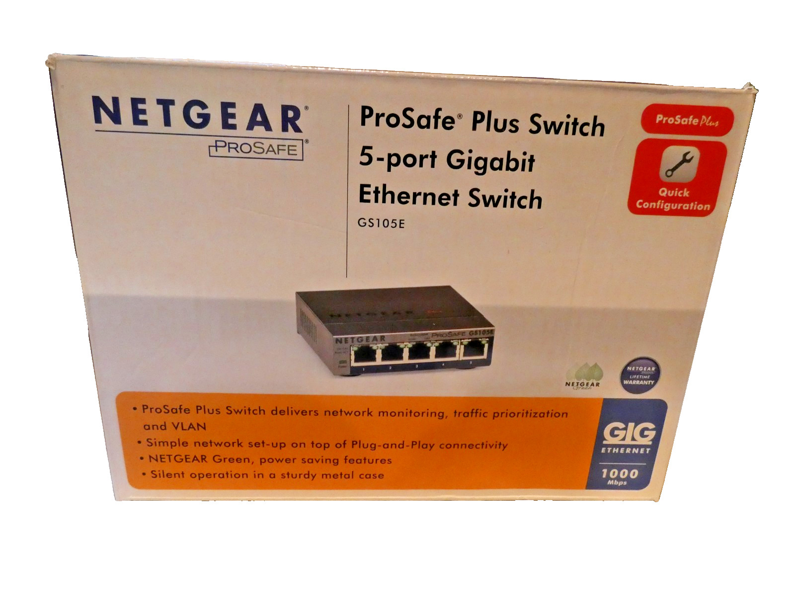 NETGEAR ProSafe GS105 5Port Gigabit Ethernet Network Switch Desktop Hub 1000Mbps