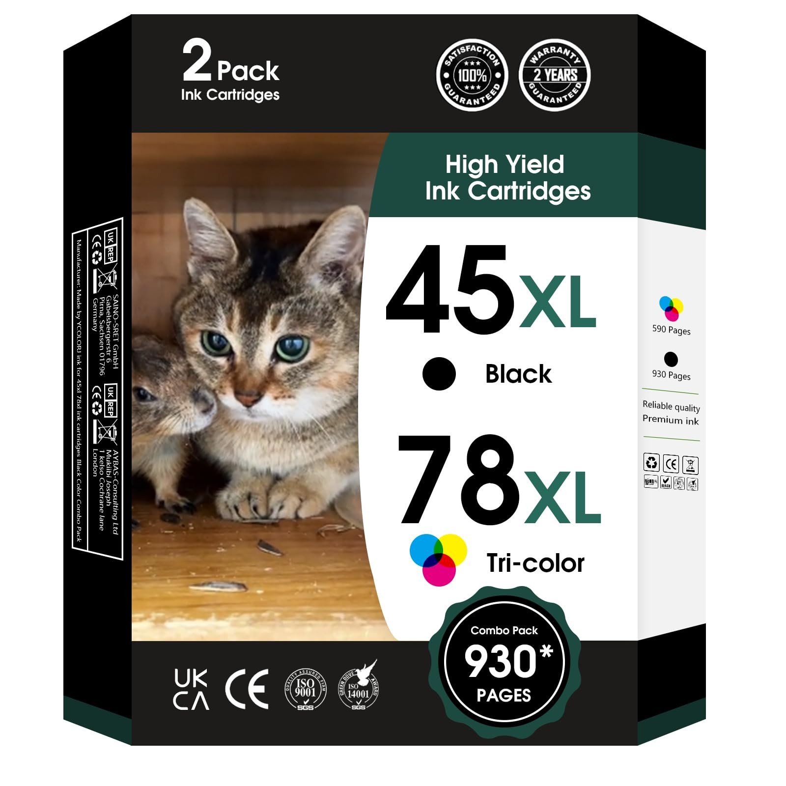 45 78 Ink Cartridge Combo Pack Compatible for HP Deskjet 1220c-ps 930C 952C