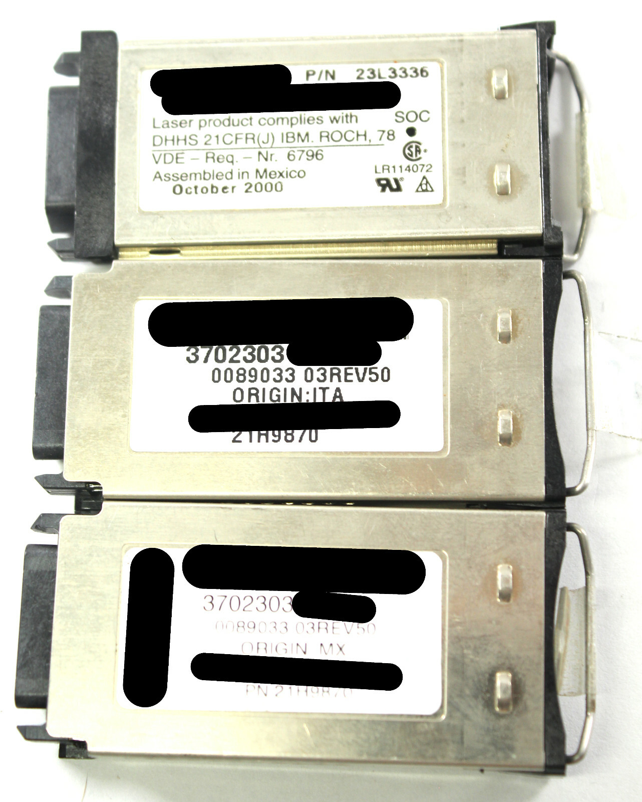 Lot of 3 IBM  21H9870 / 23L3336 Shortwave Optical Converter GBIC