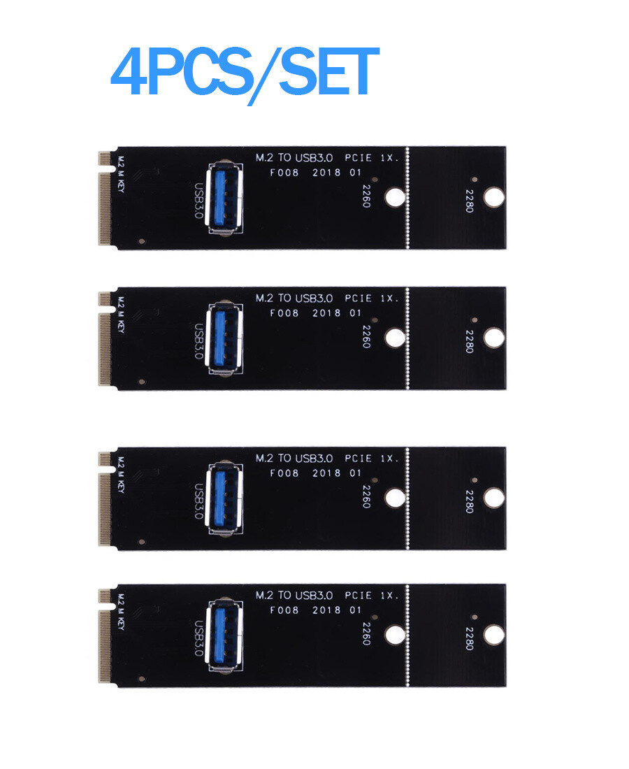 NGFF M.2 To USB 3.0 Transfer PCI-E Riser Card Adapter For Mining Machine Black