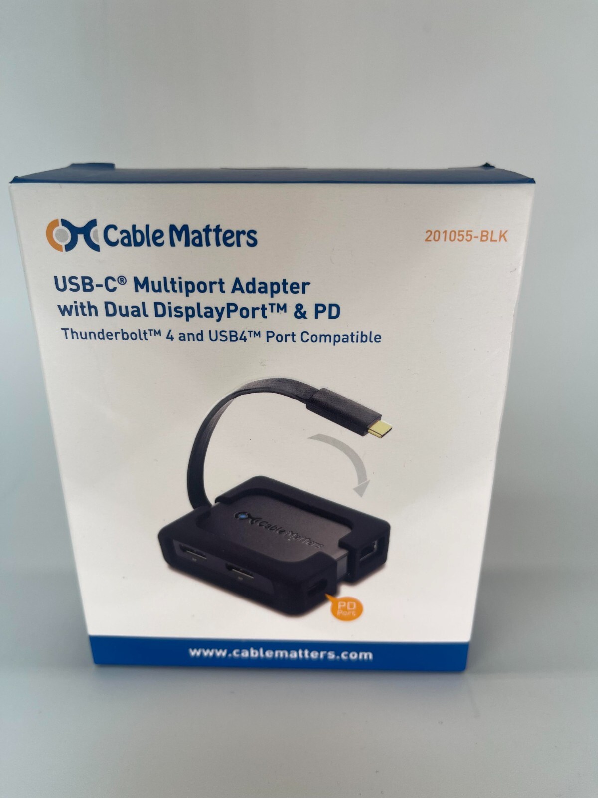 Cable Matters USB-C Multiport Adapter with Dual DisplayPort & PD - 201055-BLK