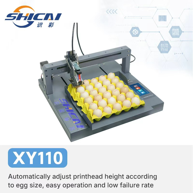 Automatic Egg Inkjet Printer Prints Numbers and Dates on Eggs