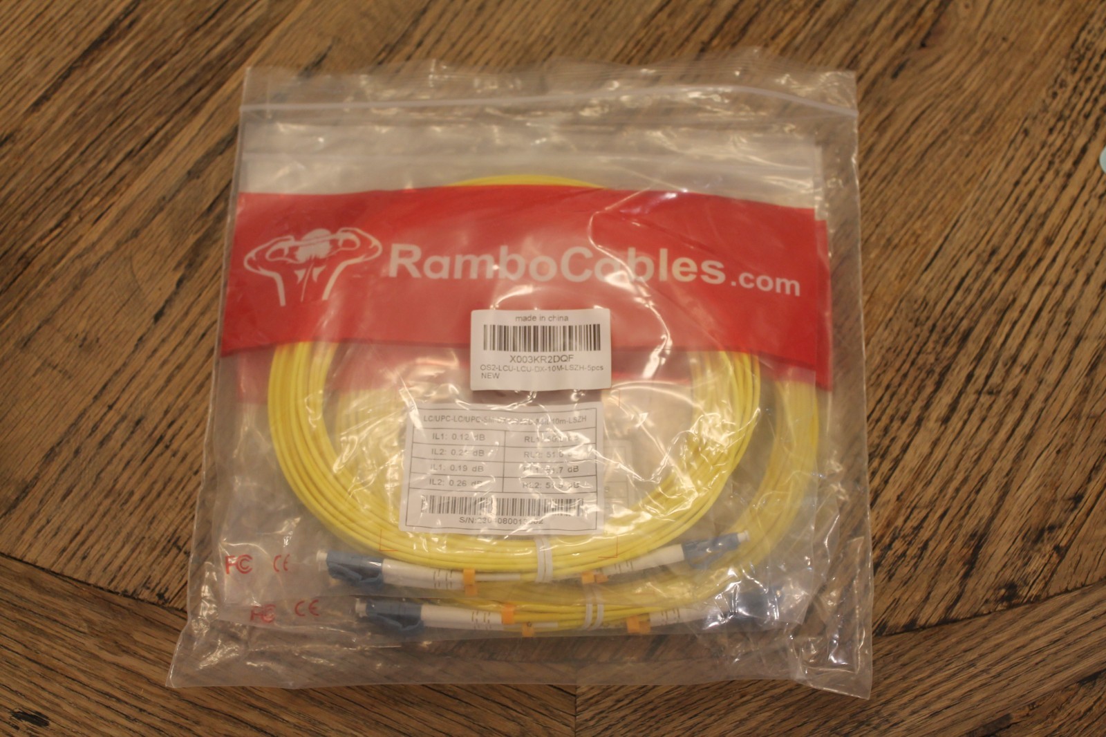 RAMBO CABLES OS2 LCU-LCU DX 3M Fiber Optic Patch Cables LOT/5