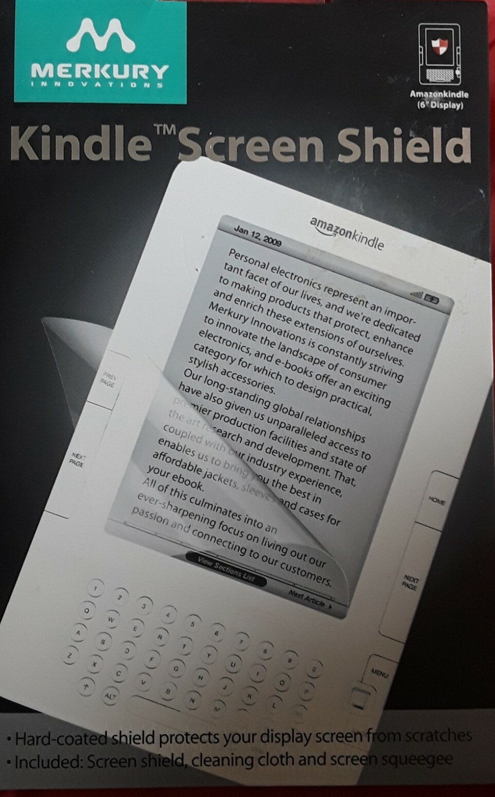 Kindle Screen Plastic Cover Shield For 6" Display