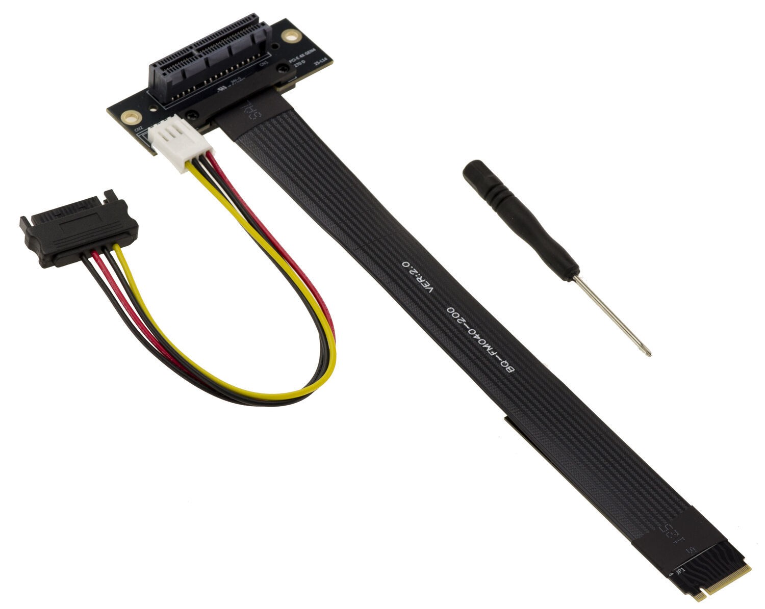 KALEA-INFORMATIQUE Gen 4.0 M.2 M Key To PCIe x4 Adapter, 20cm, 90°