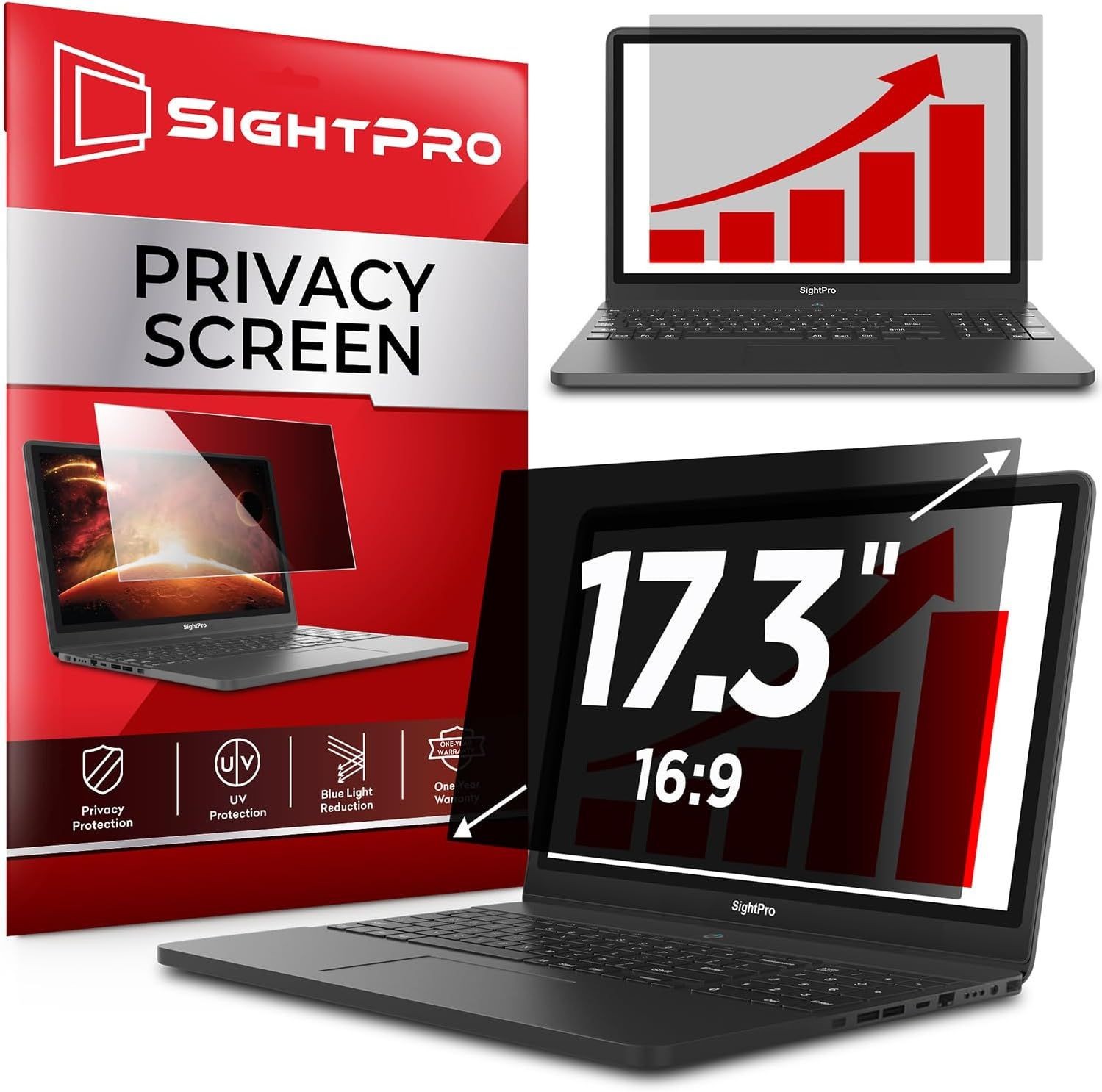 17.3 Inch 16:9 Laptop Privacy Screen Filter - Anti-Glare Protector for Computer