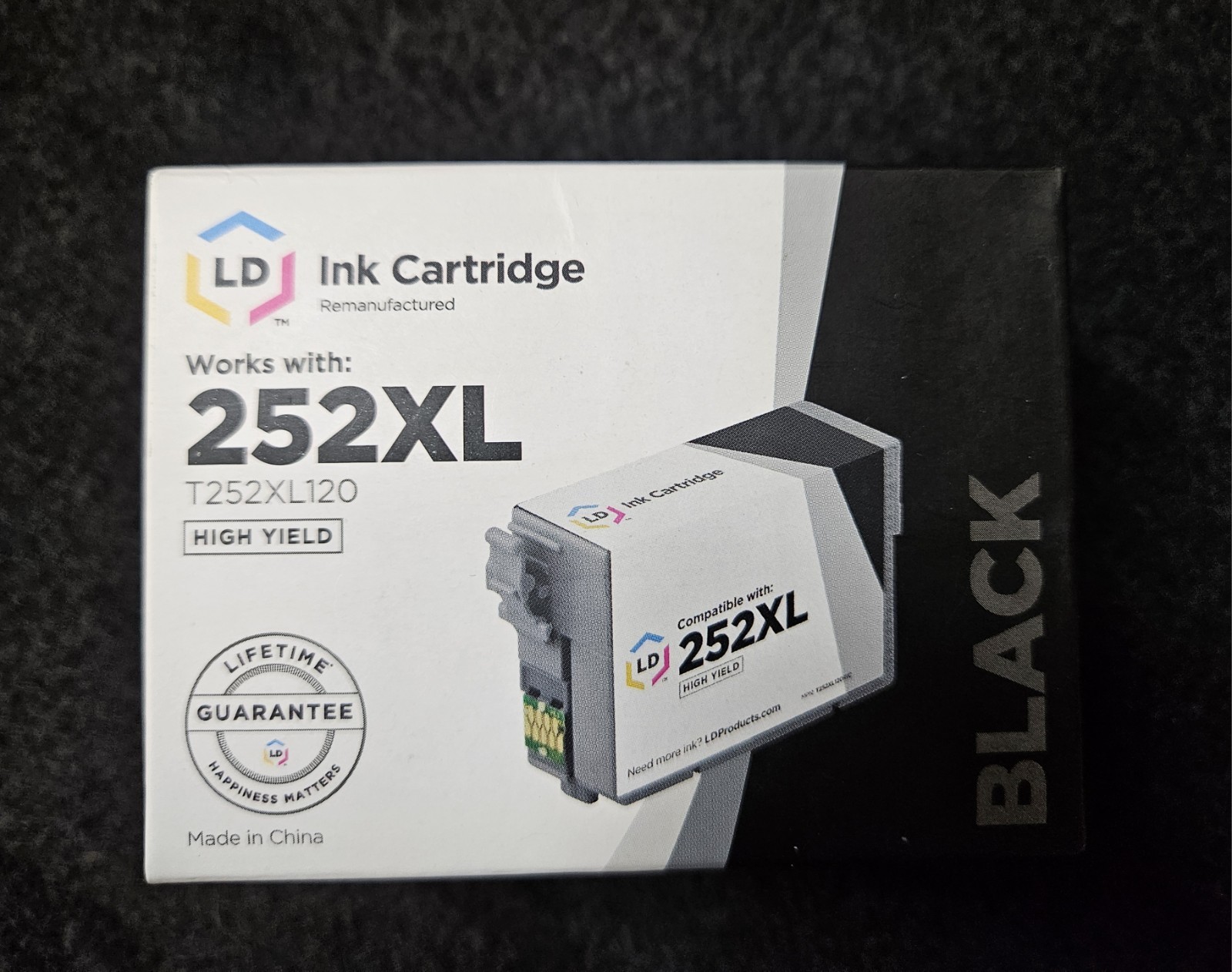 LD Ink Cartridge 252XL  Black Sealed in Open Box 43|032817 BT 