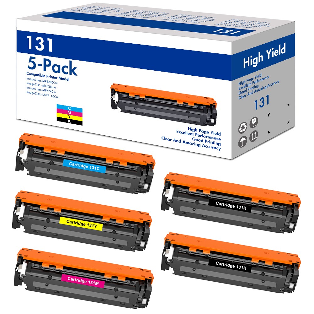 5PK CRG131 Toner Cartridge For Canon 131 H ImageCLASS MF8280Cw 628Cw MF8080Cw