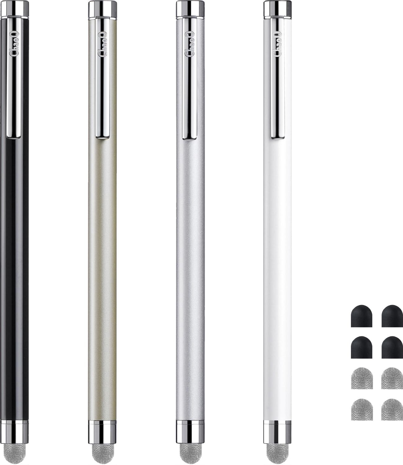 Stylus Pens for Touch Screens, 4 Pcs Mesh Fiber Stylus, with 4 Replaceable Me...