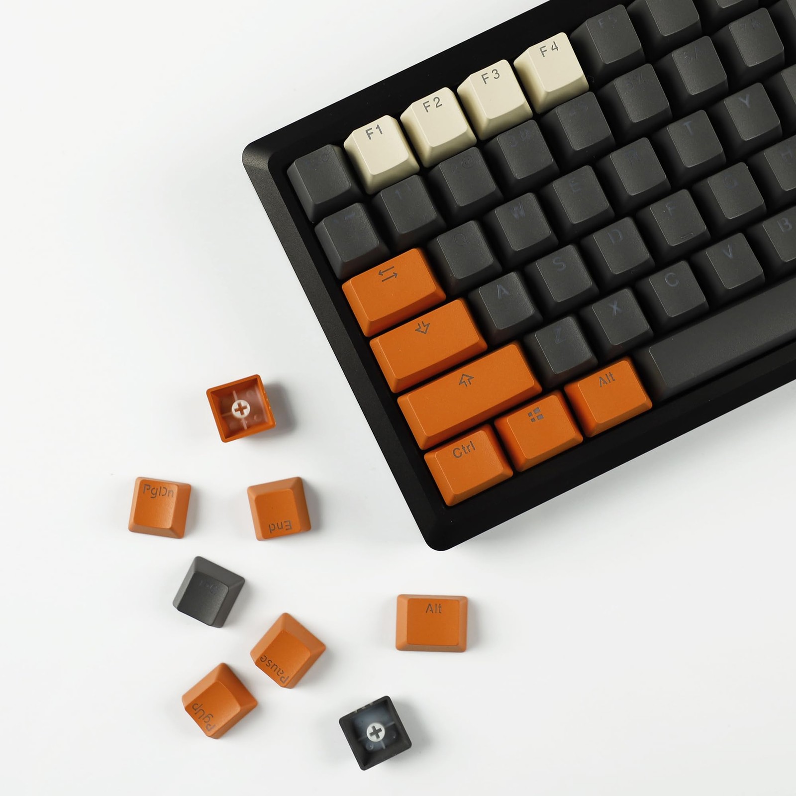 Reversed Carbon Miami PBT Keycaps Double Shot Shine Through Backlit MX