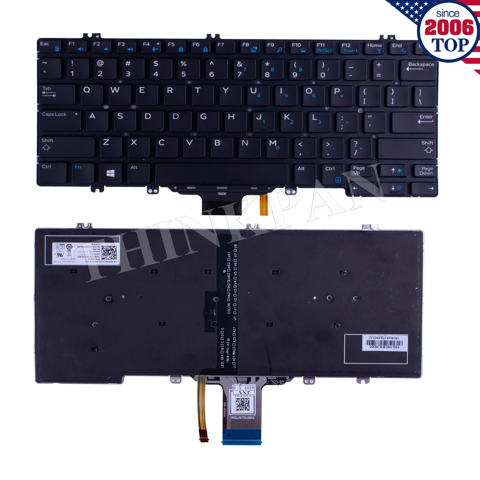US Keyboard Backlit for Dell Latitude 5280 5288 5289 7280 7290 7380 0NPN8
