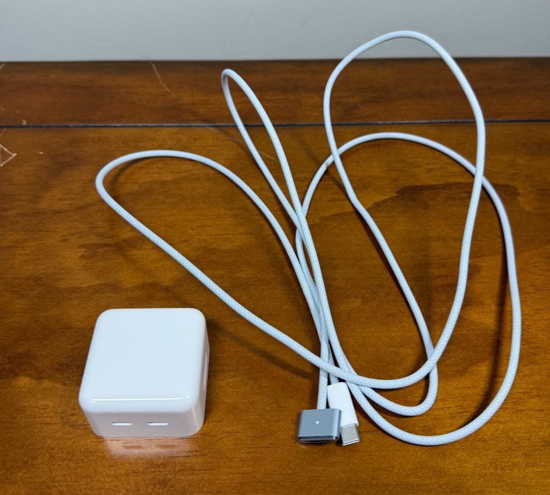 Genuine Apple 35W Dual USB-C Adapter A2571 + MagSafe 3 Cable Tested OEM
