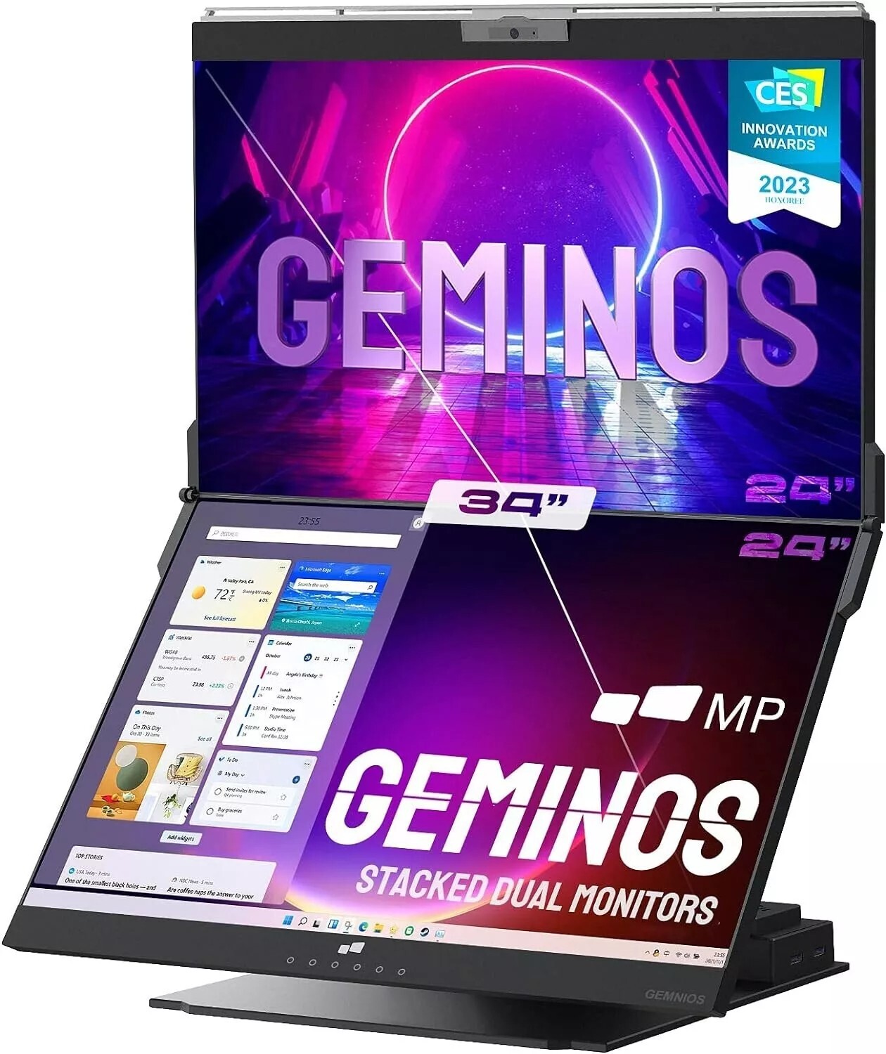 Mobile Pixels Geminos Dual 24" Stacked Computer Monitor (116-1001P01)