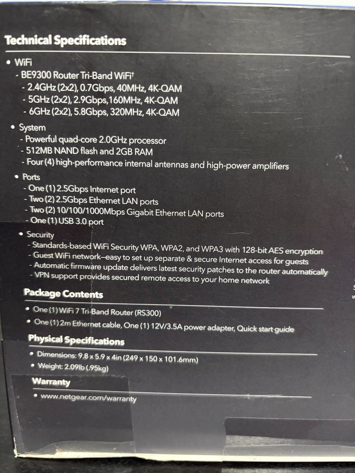 NETGEAR Nighthawk RS300 WiFi 7 Tri-Band BE9300 Router