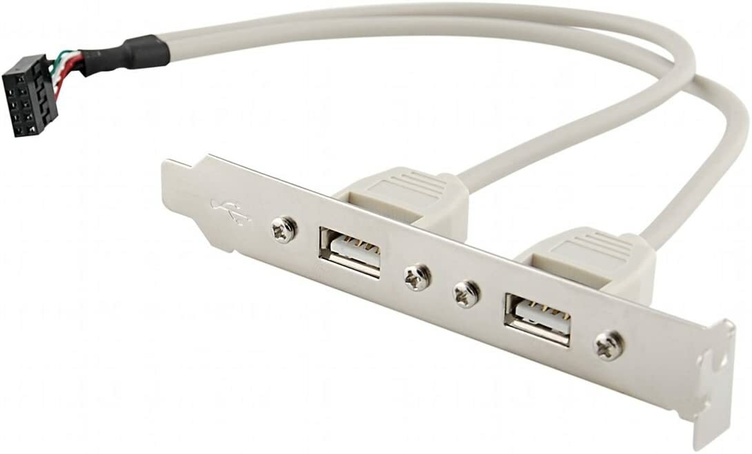 2 Port USB 2.0 Rear Panel Expansion Bracket to Motherboard USB Header