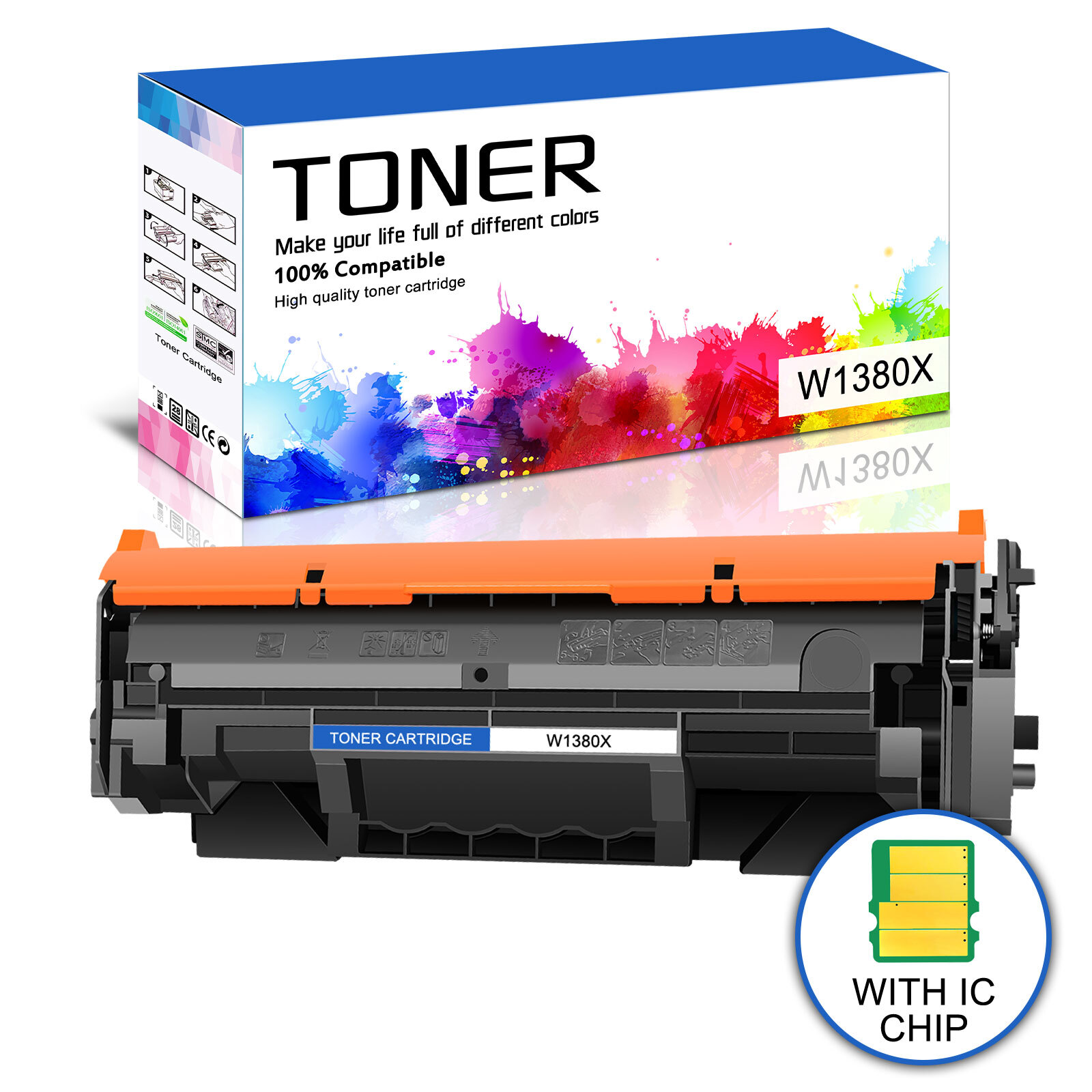 1PK W1380X Toner with Chip For 138X HP LaserJet Pro 3001dw 3001fdw MFP 3101fdw